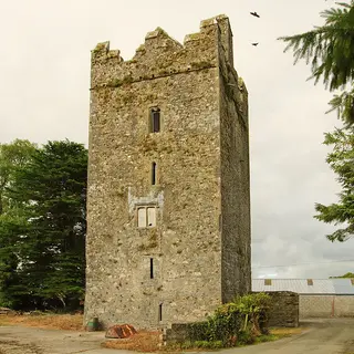 The square tower house of Clara Castle standing among trees