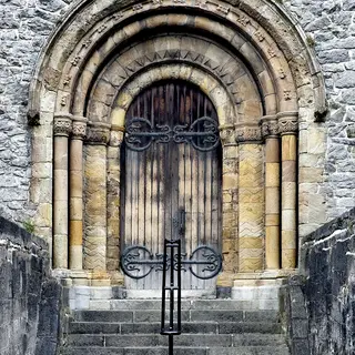 The carved Romanesque doorway of St Mary's Cathedral in Limerick