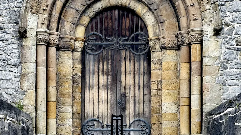 The carved Romanesque doorway of St Mary's Cathedral in Limerick