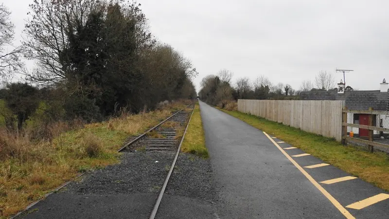 The Old Rail Trail running beside its surviving length of track