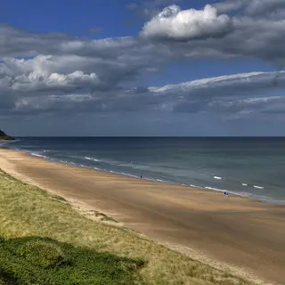 The long sandy strand and dunes at Curracloe, County Wexford