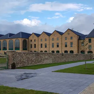 The stone buildings of the Tullamore D.E.W. distillery, County Offaly