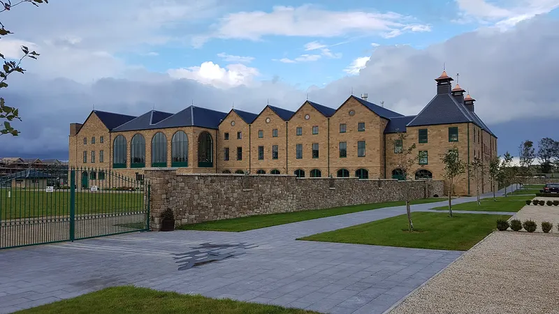 The stone buildings of the Tullamore D.E.W. distillery, County Offaly