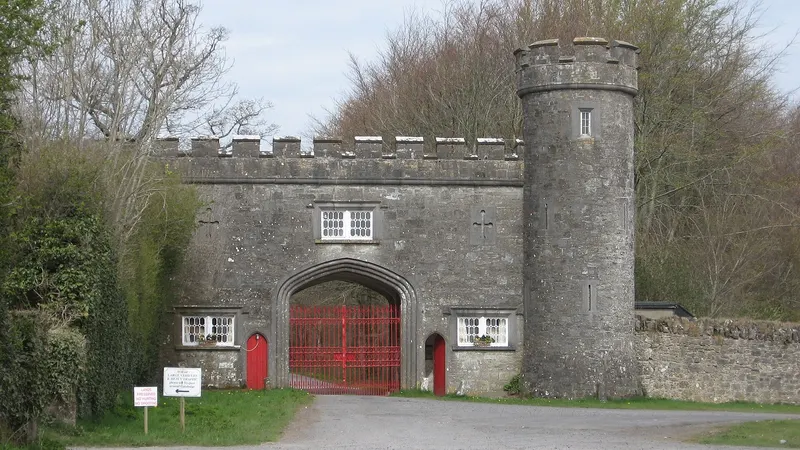 The castellated gate lodge at Tullynally Castle, Castlepollard