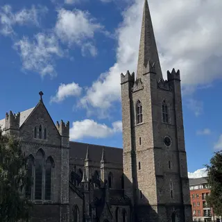 St Patrick's Cathedral in Dublin under a blue sky