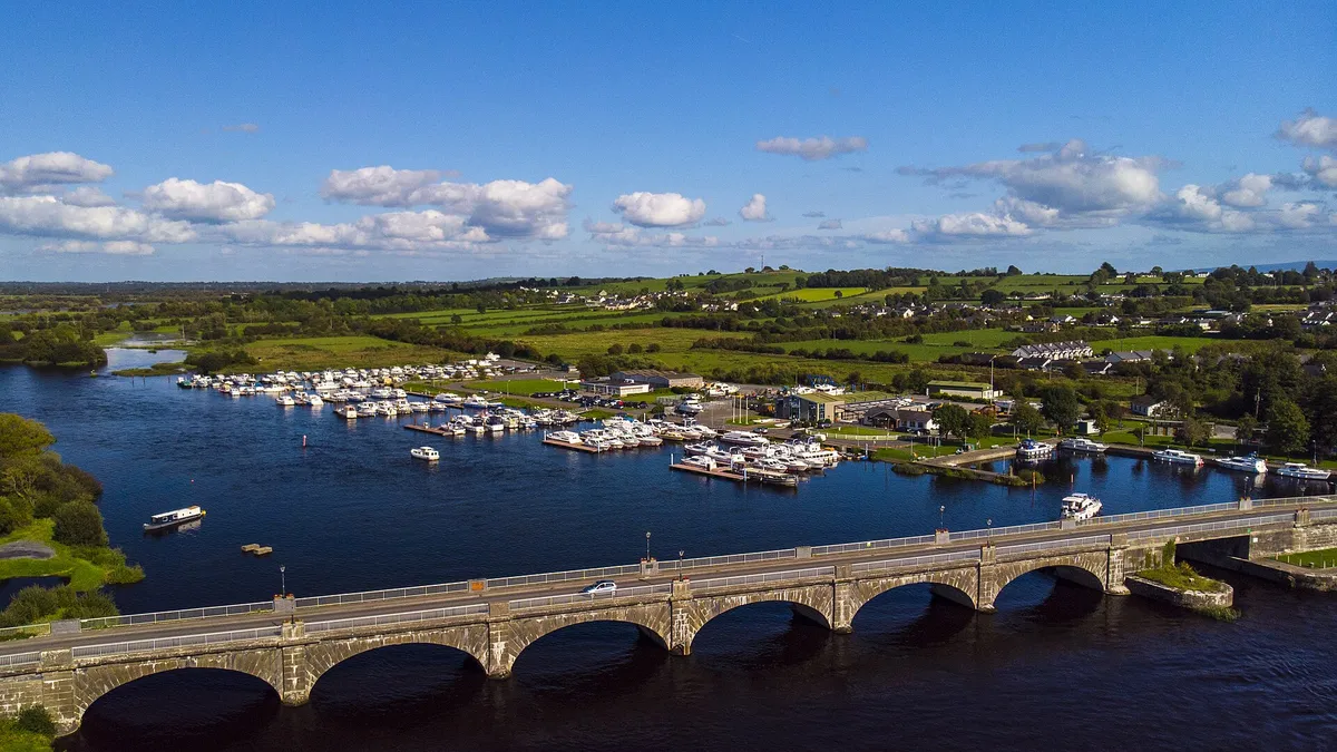 The bridge and marina on the Shannon at Banagher, County Offaly