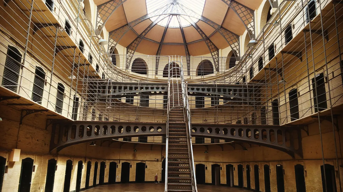 The landing and cells inside Kilmainham Gaol