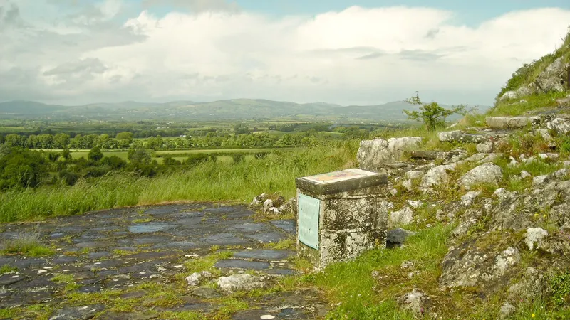 Sarsfield's Rock with the Slieve Felim mountains behind, County Limerick