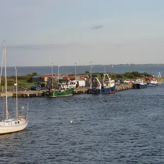 Boats moored along the quay in Wexford harbour