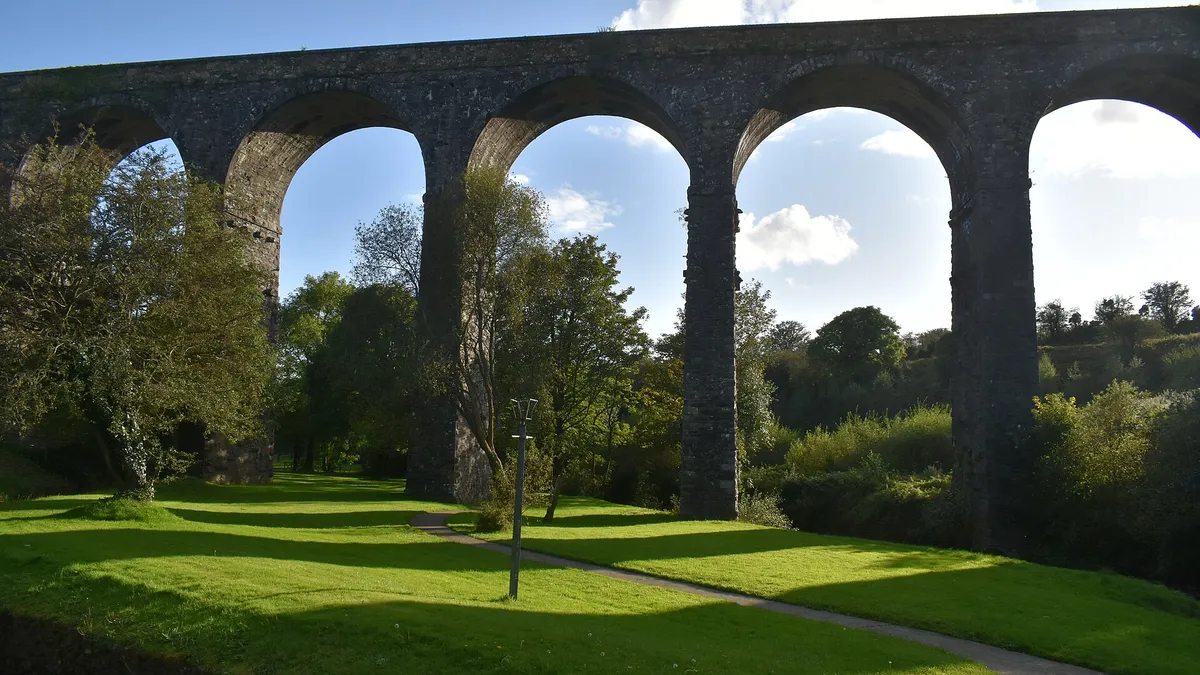 The stone arches of the Kilmacthomas viaduct that carries the Waterford Greenway