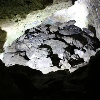 A chamber of fallen rock inside Dunmore Cave, County Kilkenny