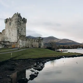 Ross Castle standing on the shore of Lough Leane at Killarney