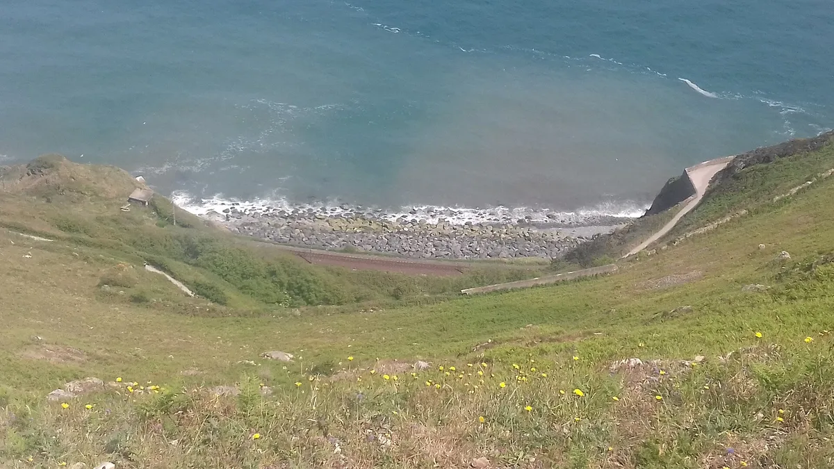 The cliff path above the shore on the walk from Bray to Greystones