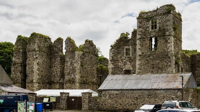 The gabled ruins of Manorhamilton Castle, County Leitrim