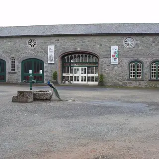 The arched stone yard buildings at Johnstown Castle estate