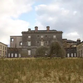 Hazelwood House and its overgrown lawns beside Lough Gill, County Sligo