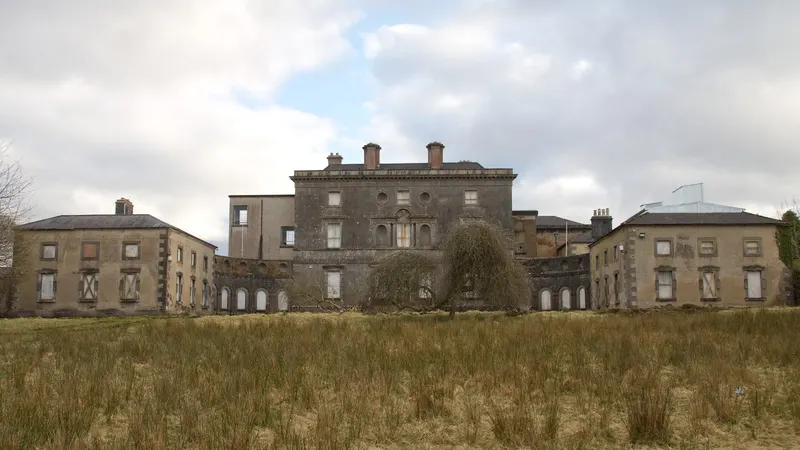 Hazelwood House and its overgrown lawns beside Lough Gill, County Sligo