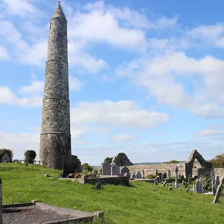 The round tower and graveyard at Ardmore
