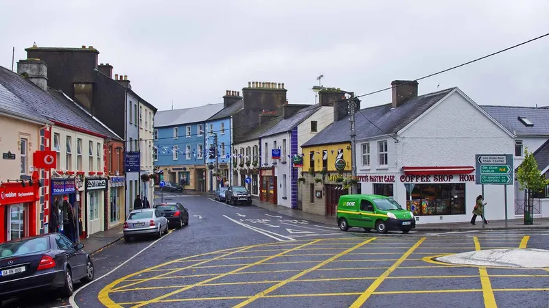 The painted shopfronts along Bridge Street in Carrick-on-Shannon