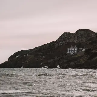 The rugged coast of Howth Head seen from the water