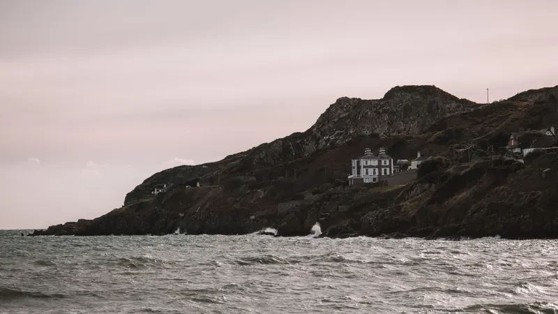 The rugged coast of Howth Head seen from the water