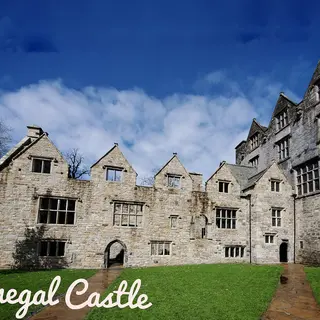 The gabled stone front of Donegal Castle