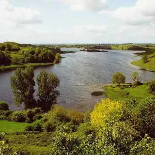 Reed beds and open water at Lough Gur, County Limerick