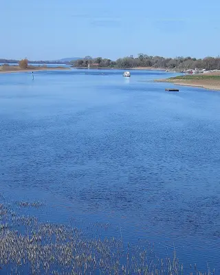 Lough Ree funnels into the River Shannon north of Athlone, Ireland