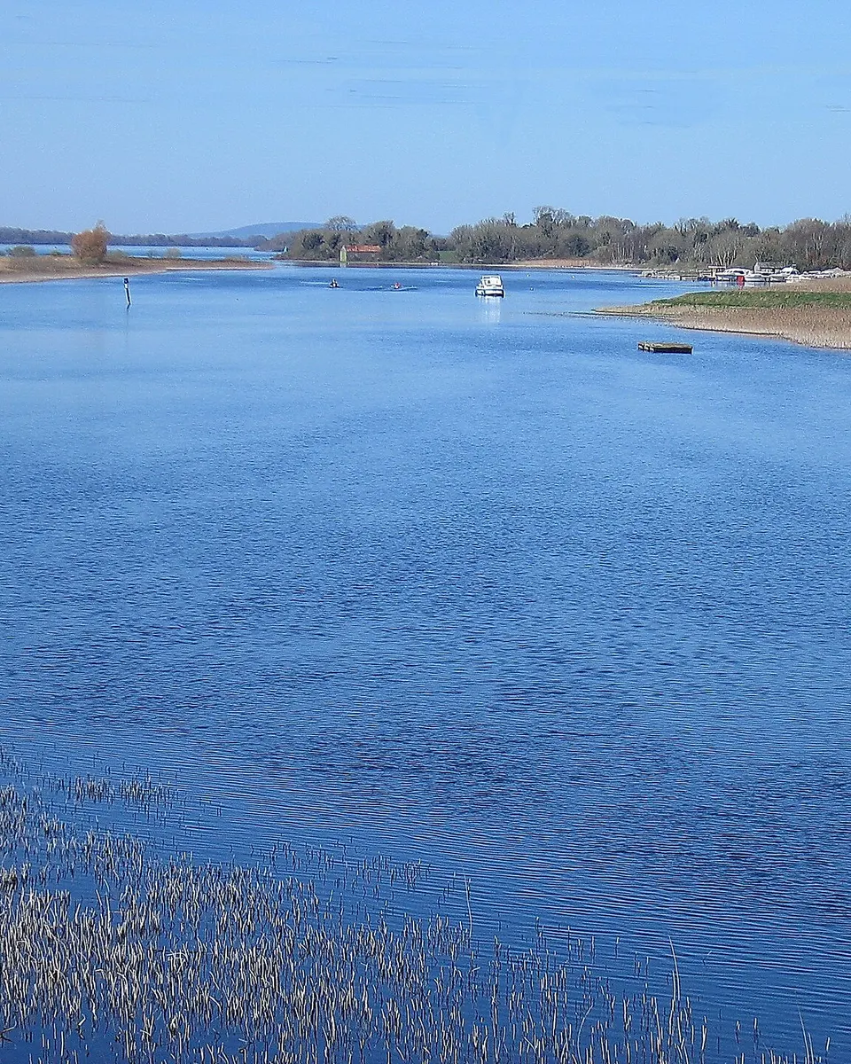 Lough Ree funnels into the River Shannon north of Athlone, Ireland