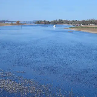 Lough Ree funnels into the River Shannon north of Athlone, Ireland