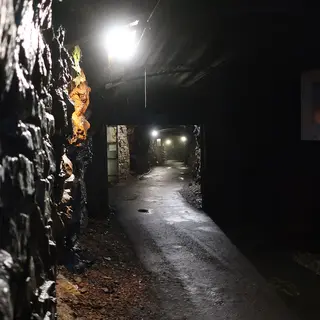 A lit tunnel underground at the Arigna Mining Experience, County Roscommon