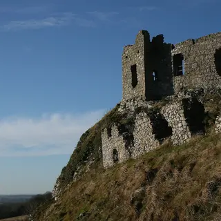 The Rock of Dunamase, County Laois, Ireland. Time tumbling the fortress