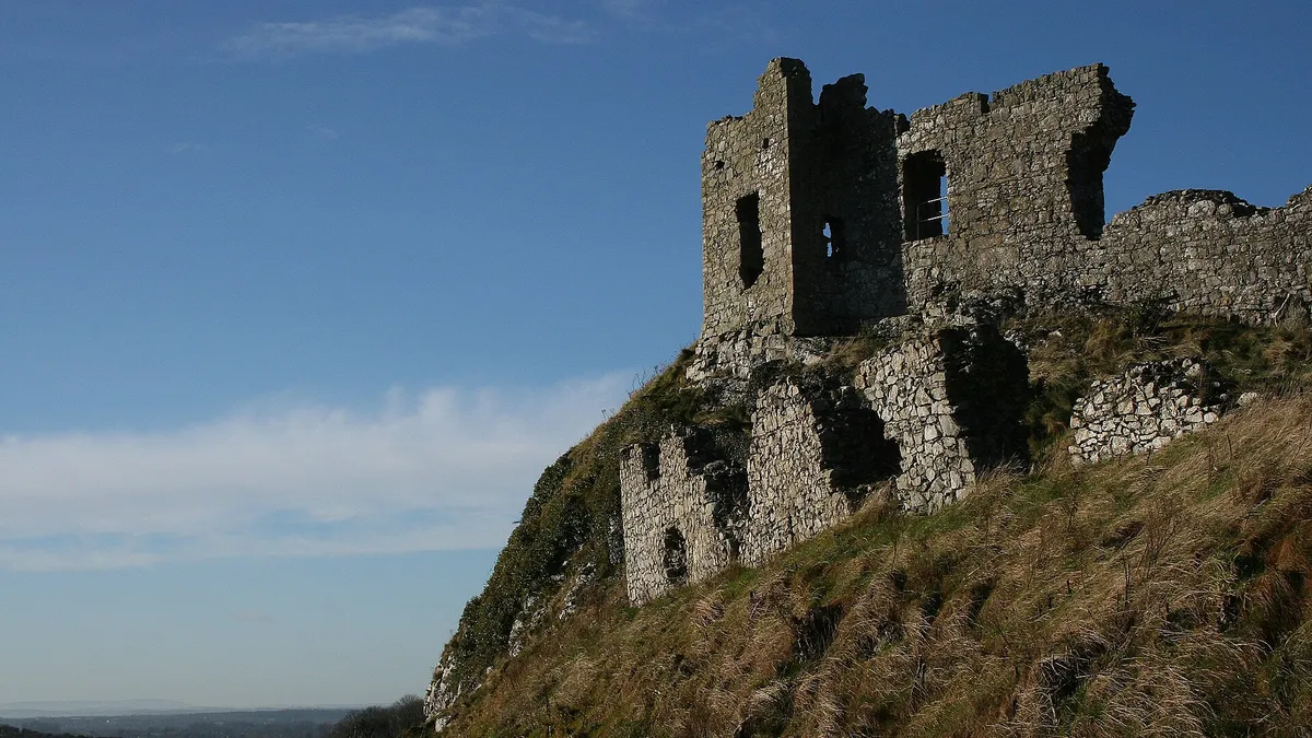 The Rock of Dunamase, County Laois, Ireland. Time tumbling the fortress