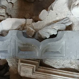 Carved stone fragments kept inside Christ Church Cathedral in Waterford