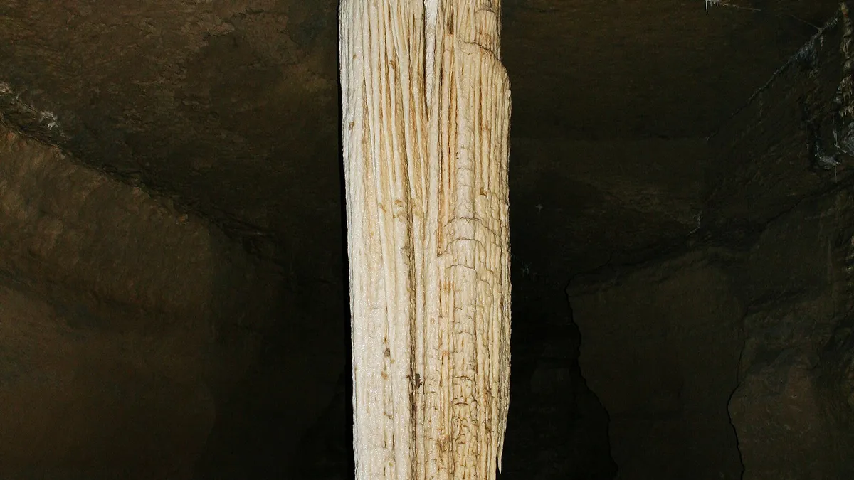 The Great Stalactite hanging from the roof of Doolin Cave