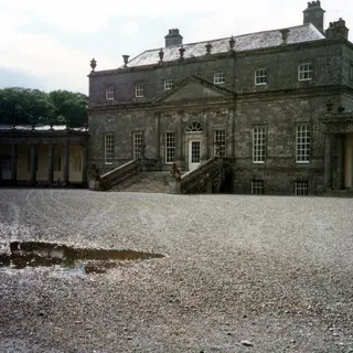 The long stone frontage and forecourt of Russborough House, County Wicklow