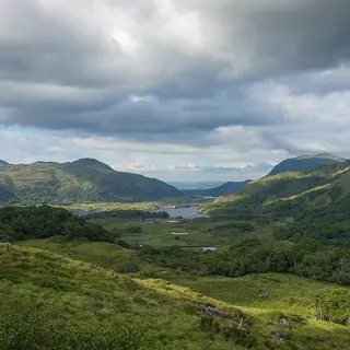 Ladies View in Killarney National Park, the lakes and mountains running away into the distance