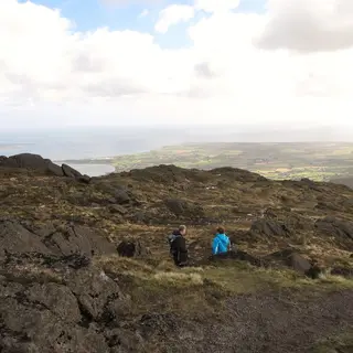 The view south from the summit of Slieve Foye over Carlingford Lough