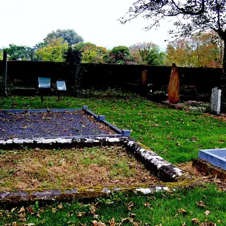 Yeats's grave and the graveyard beside the church at Drumcliffe