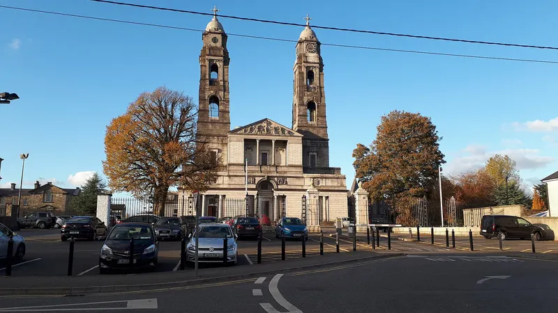 The twin towers of the Cathedral of Christ the King in Mullingar