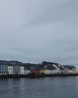 Coloured houses along the waterfront in Galway city