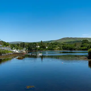 Glengarriff harbour on a clear summer day