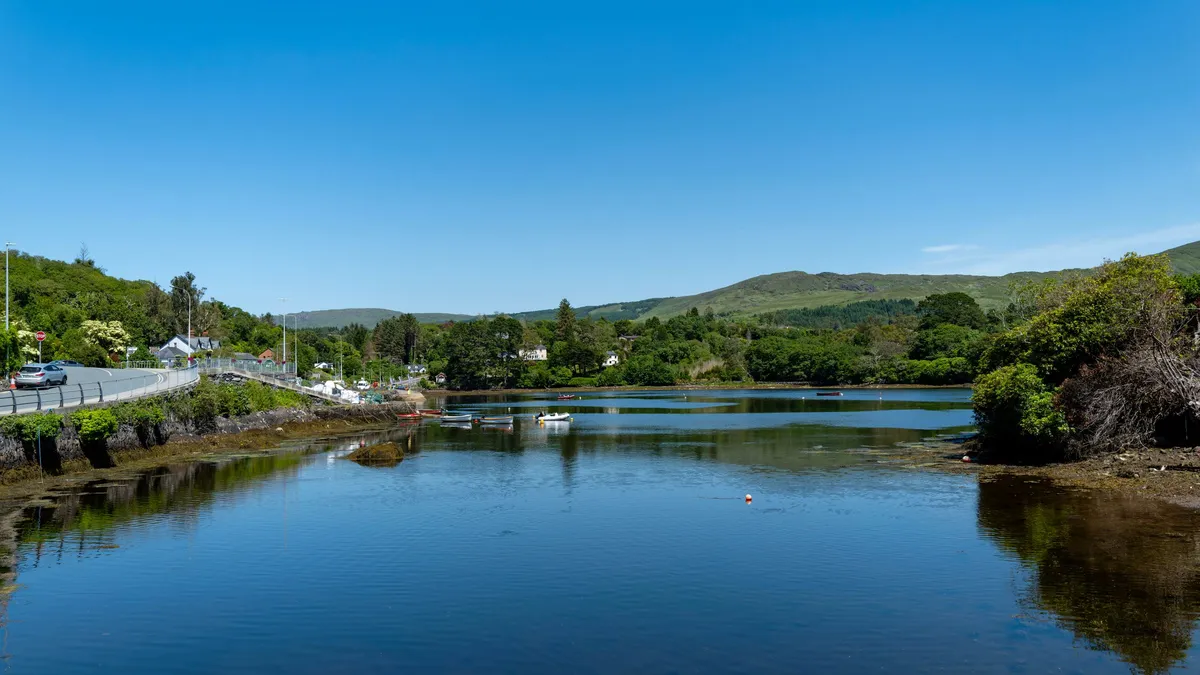 Glengarriff harbour on a clear summer day